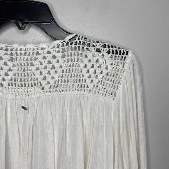 RIPCURL Womens Ivory Crochet Detail Top Flowy 100% Viscose Sz Extra Small XS - Picture 4 of 8